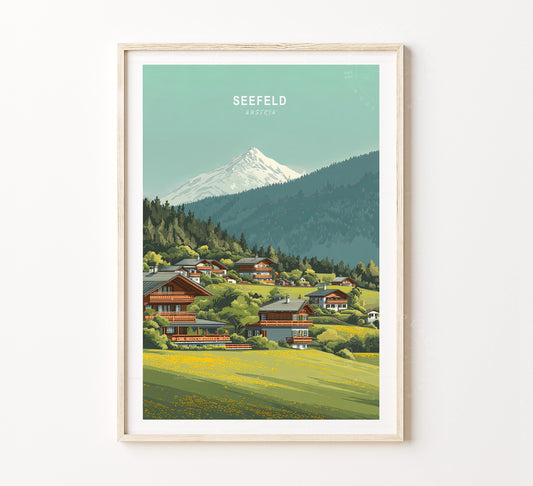 Seefeld Travel Poster – Austria Wall Art Print