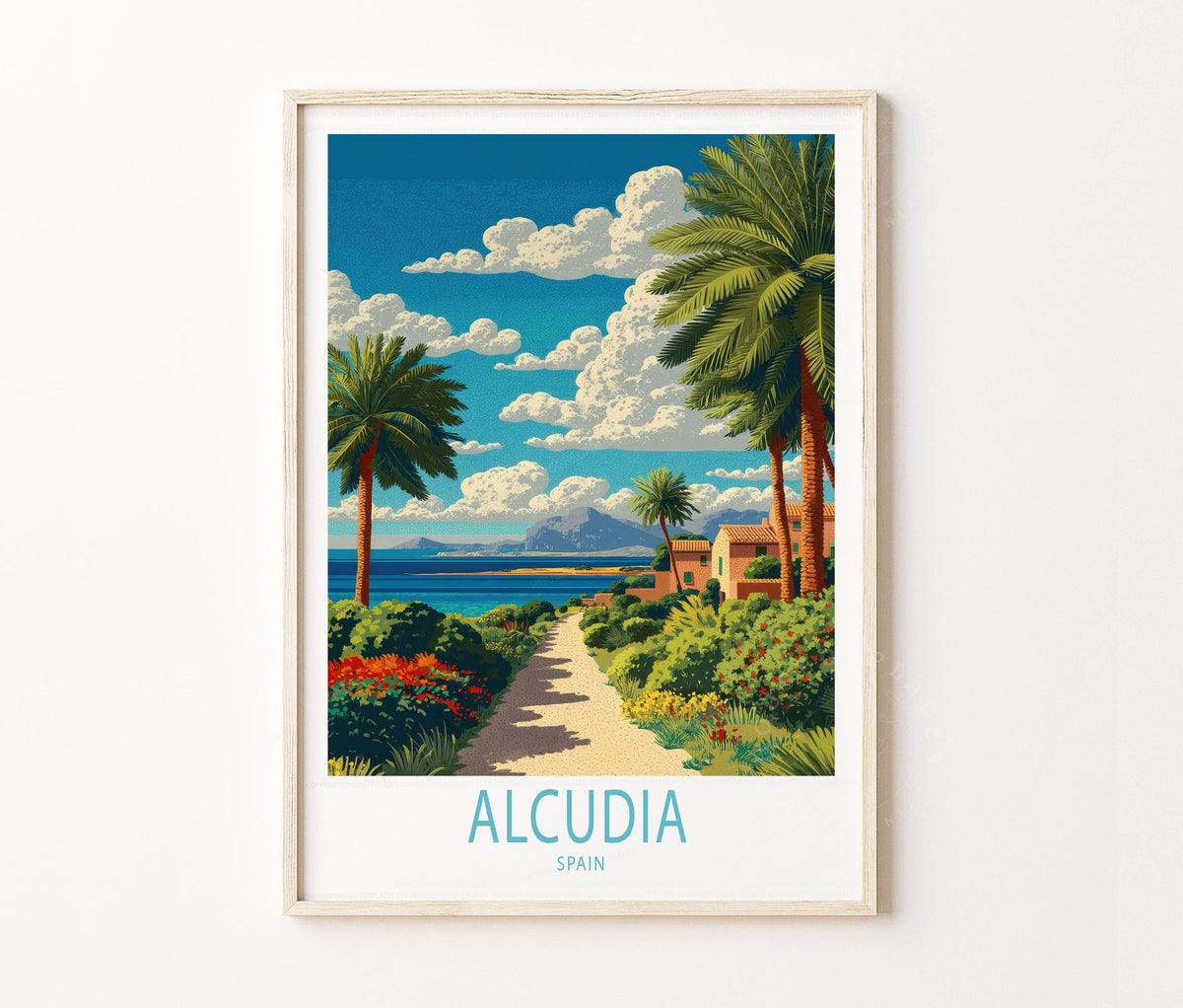Alcúdia Majorca Travel Poster – Alcudia Wall Art Print