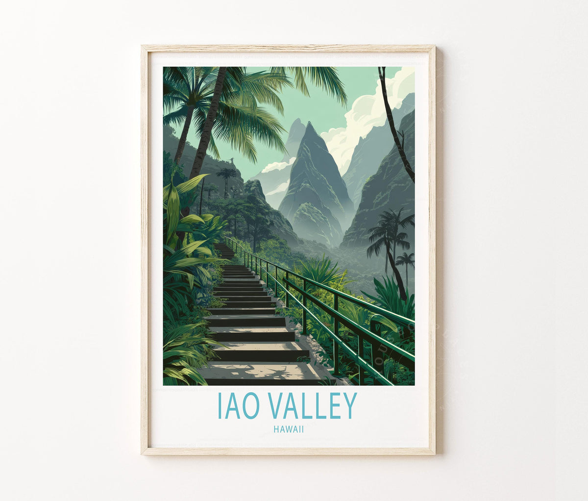 Iao Valley Travel Poster – Maui Wall Art Print