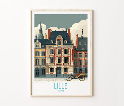 Lille Travel Poster – France Wall Art Print