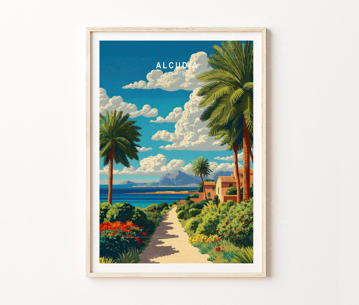 Alcúdia Majorca Travel Poster – Alcudia Wall Art Print