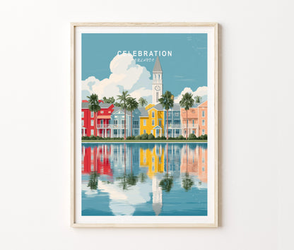 Celebration Travel Poster – Orlando Wall Art Print