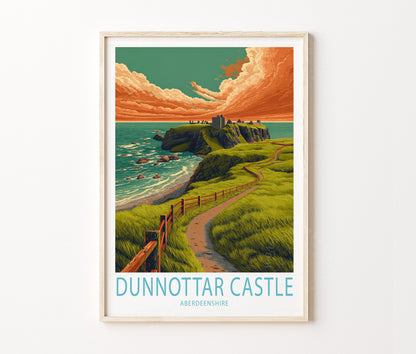 Dunnottar Castle Travel Poster – Aberdeenshire Wall Art Print