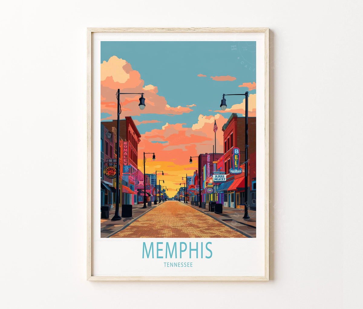 Memphis Travel Poster – Tennessee Wall Art Print