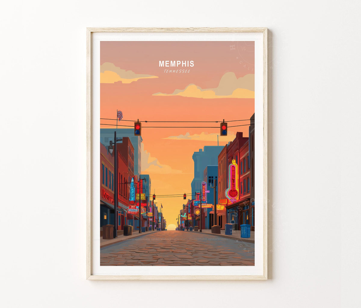 Memphis Travel Poster – Tennessee Wall Art Print