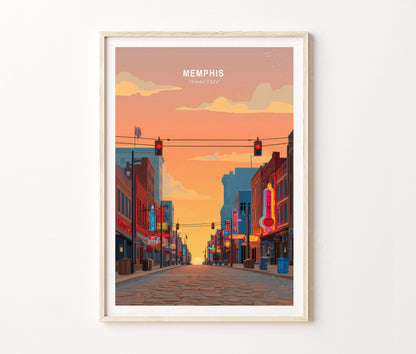 Memphis Travel Poster – Tennessee Wall Art Print