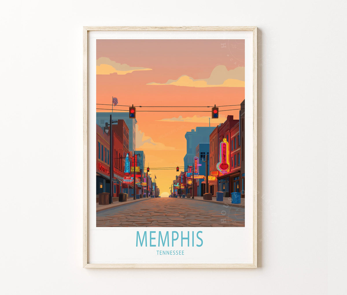 Memphis Travel Poster – Tennessee Wall Art Print