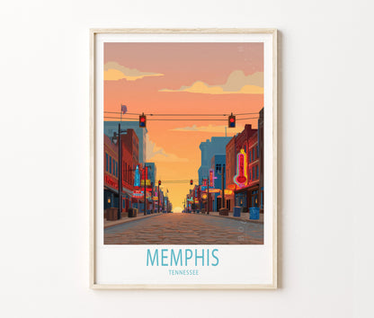 Memphis Travel Poster – Tennessee Wall Art Print