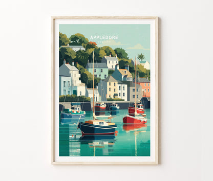 Appledore Travel Poster – United Kingdom Wall Art Print