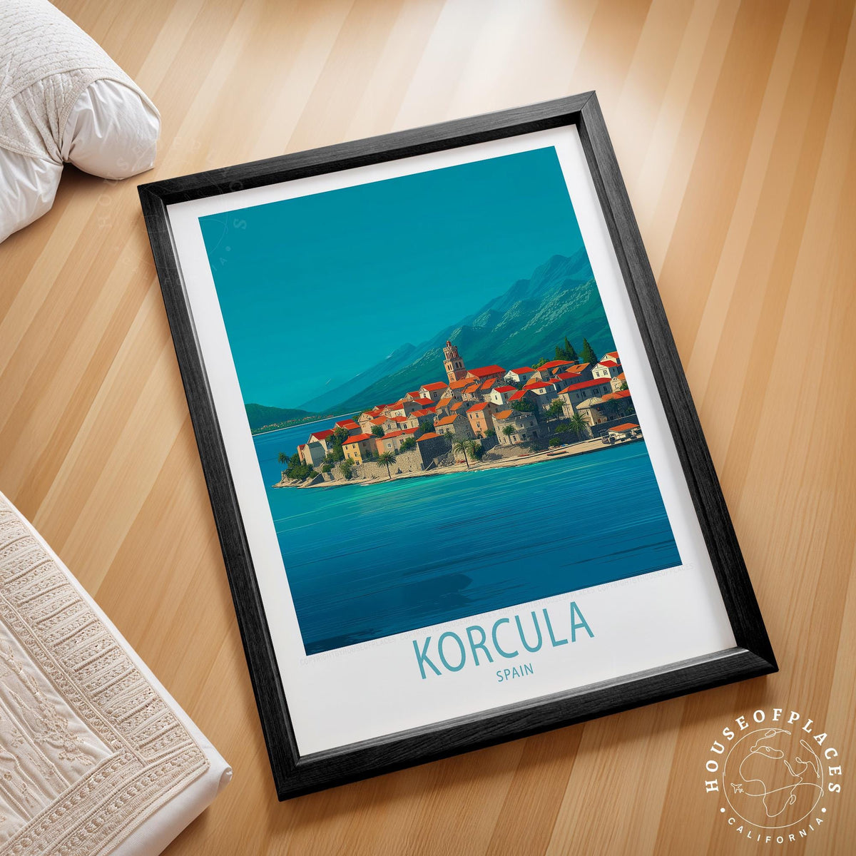 Korcula travel poster – view 2