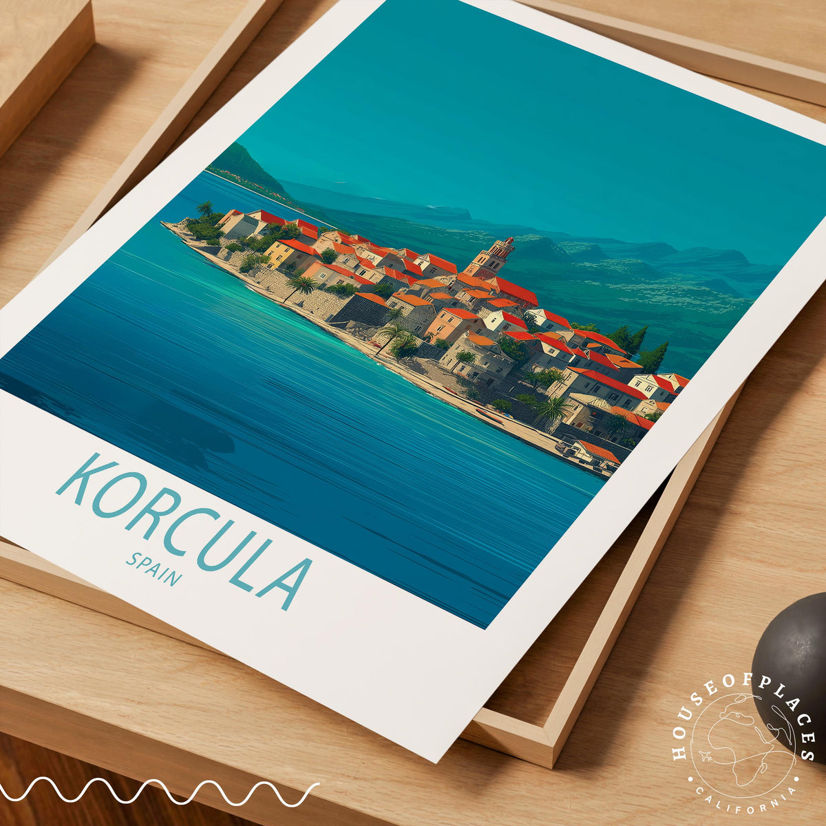 Korcula travel poster – view 4