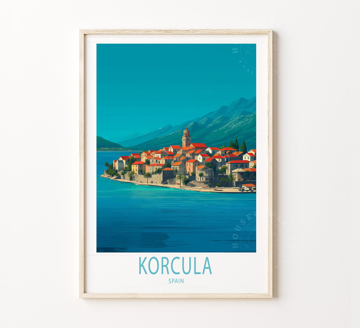 Korcula Travel Poster – Spain Wall Art Print