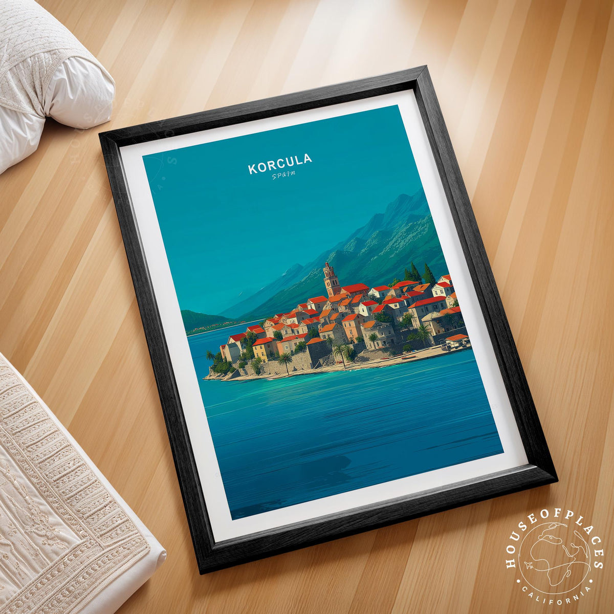 Korcula travel poster – view 2