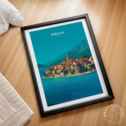Korcula travel poster – view 2