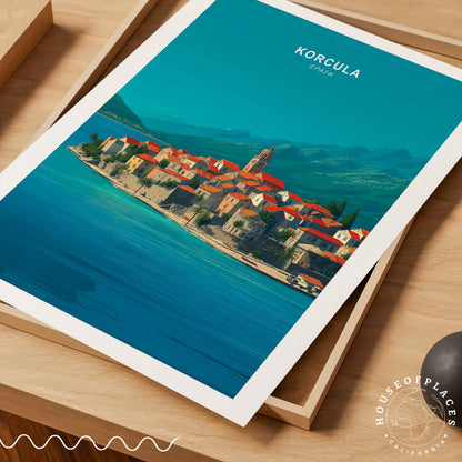 Korcula travel poster – view 4