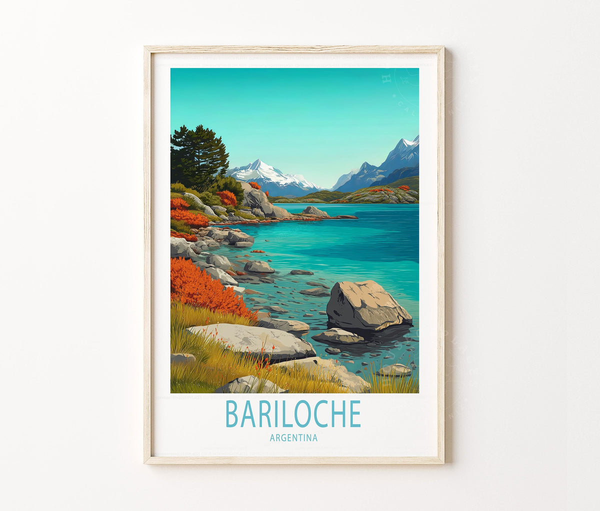 Bariloche Travel Poster – Argentina Wall Art Print