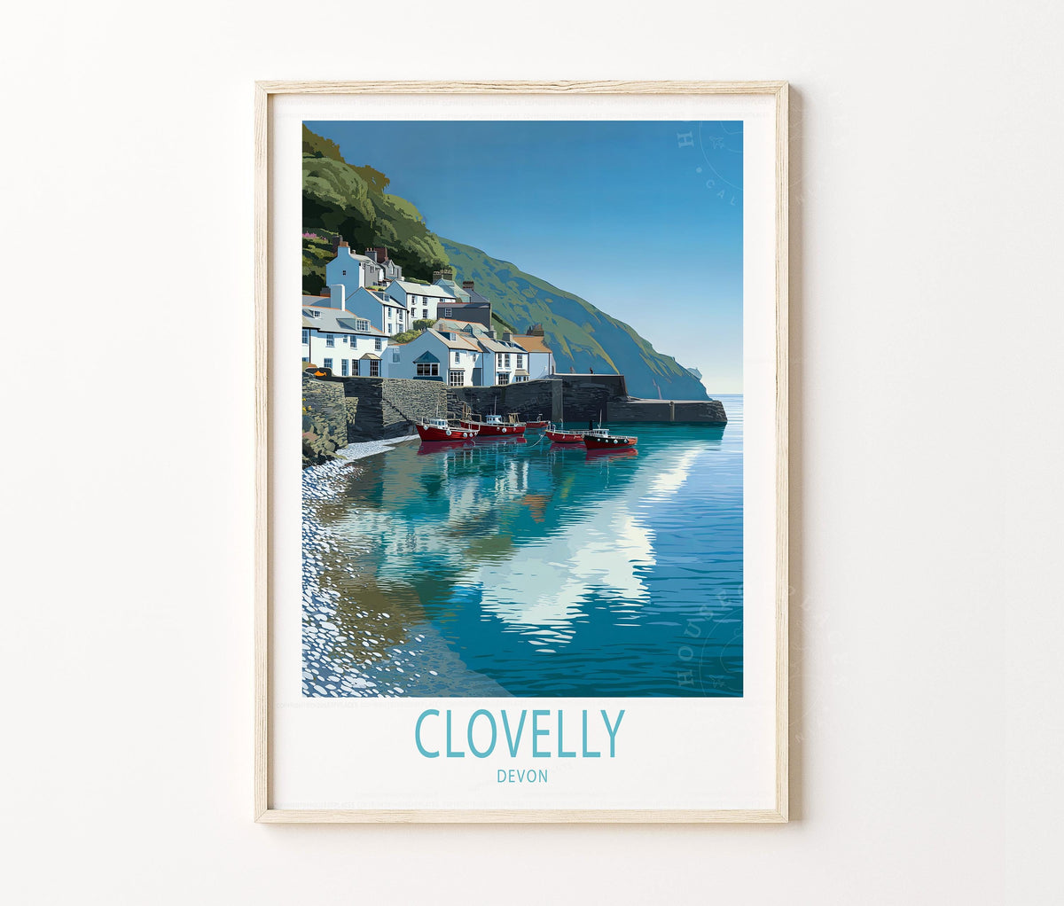 Clovelly Travel Poster – United Kingdom Wall Art Print