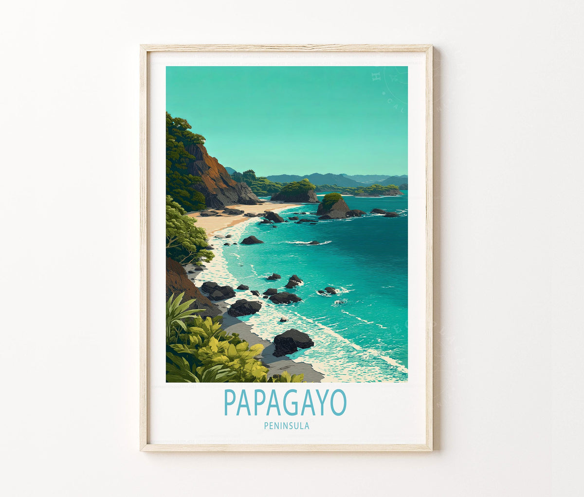 Papagayo Peninsula Travel Poster Wall Art Print