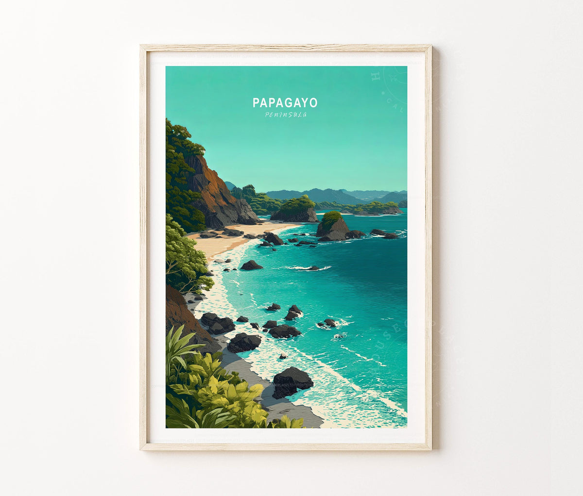 Papagayo Peninsula Travel Poster Wall Art Print
