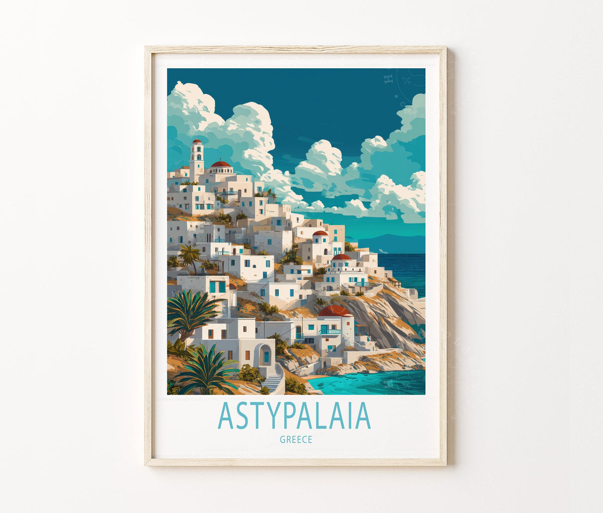 Astypalaia Travel Poster – Astypalea Wall Art Print