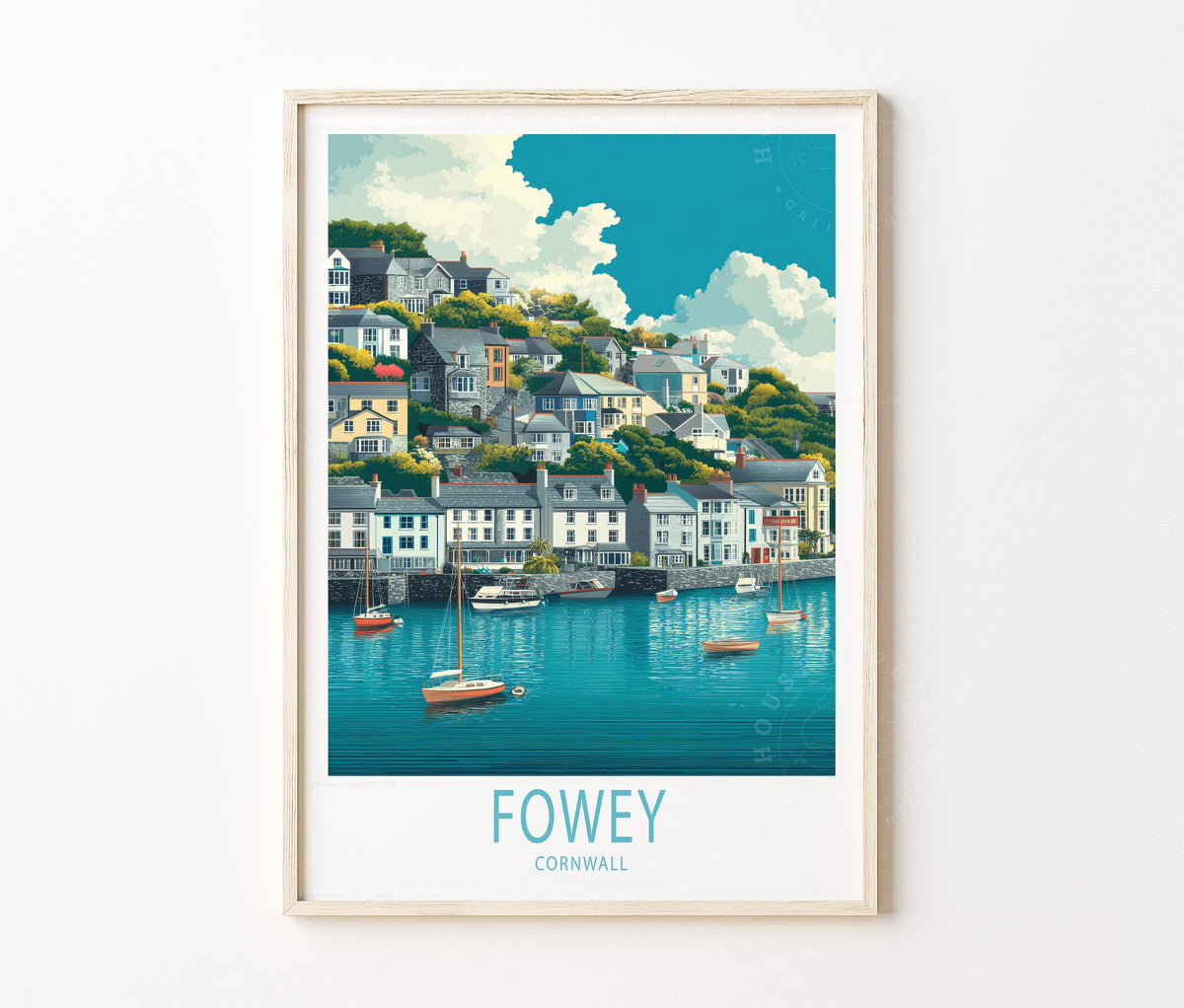 Fowey Travel Poster – United Kingdom Wall Art Print