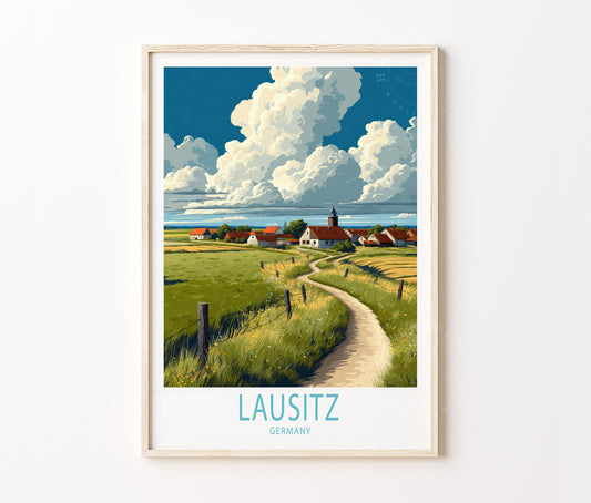 Lausitz Travel Poster – Forst Wall Art Print