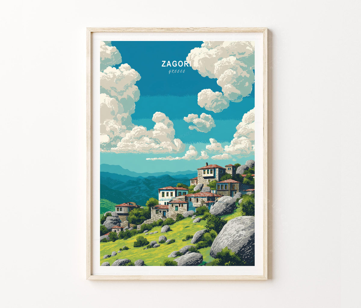 Zagori Travel Poster – Greece Wall Art Print