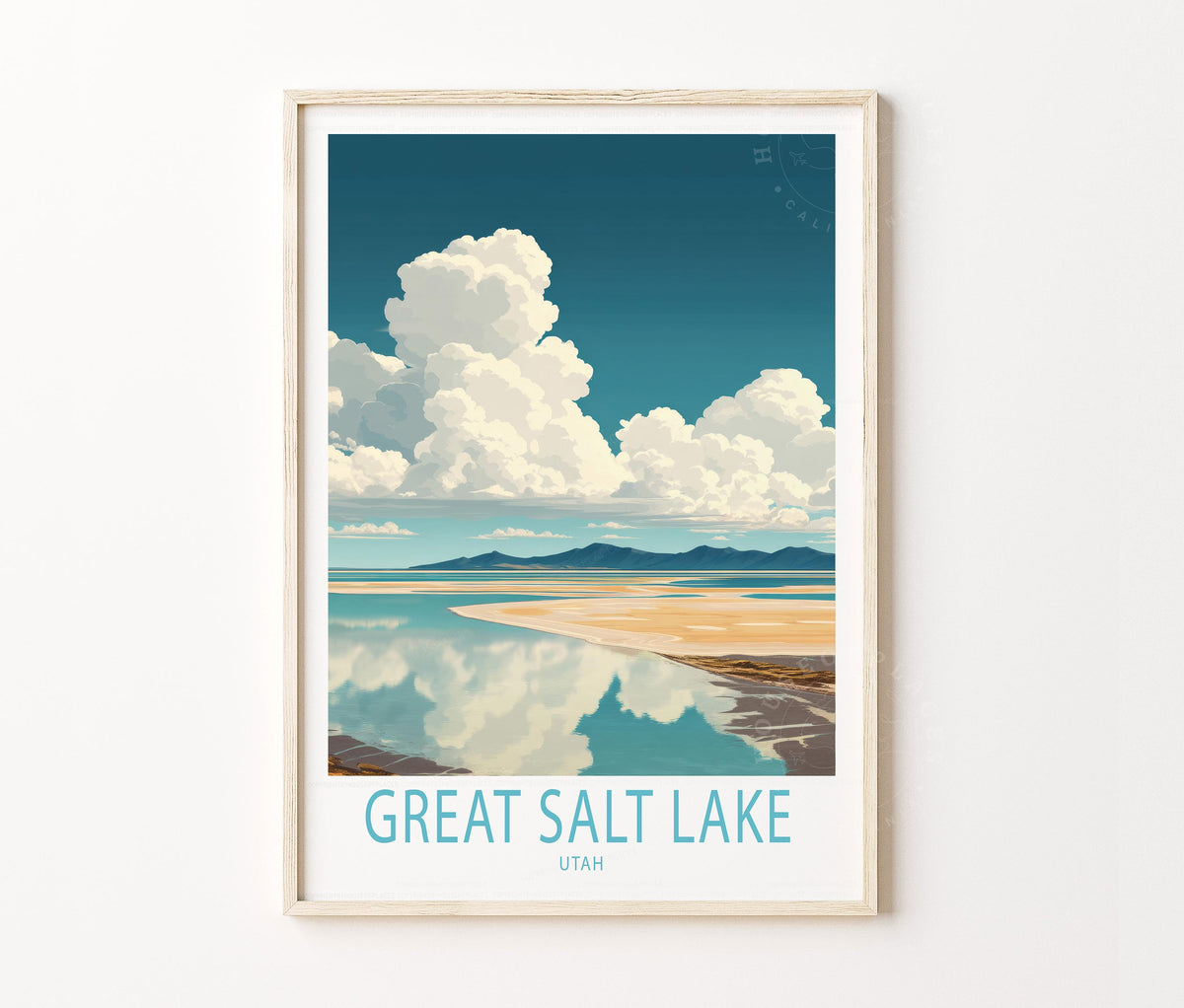 Great Salt Lake Travel Poster – Utah Wall Art Print