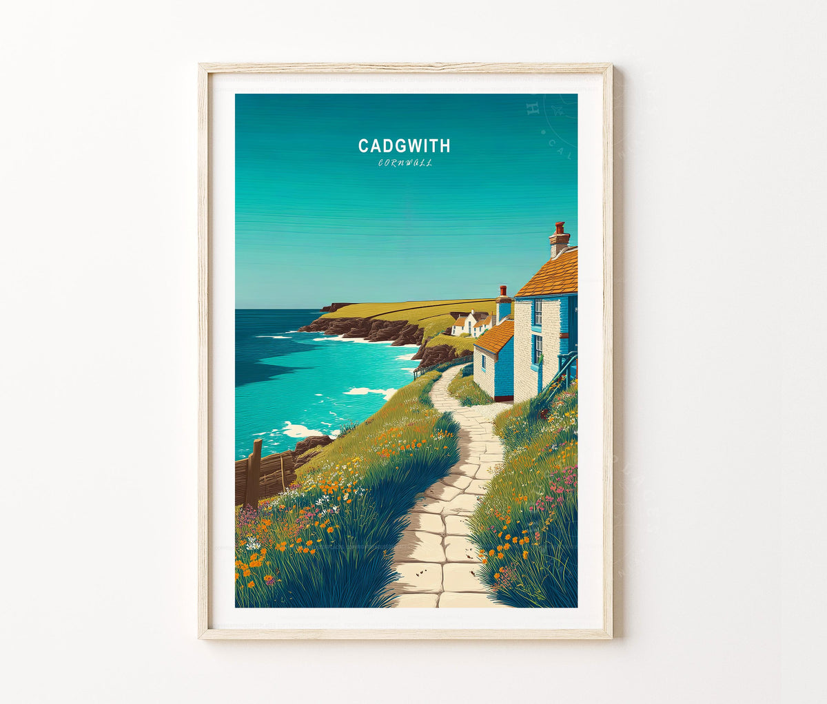 Cadgwith Travel Poster – United Kingdom Wall Art Print