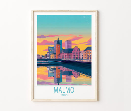 Malmo Travel Poster – Sweden Wall Art Print