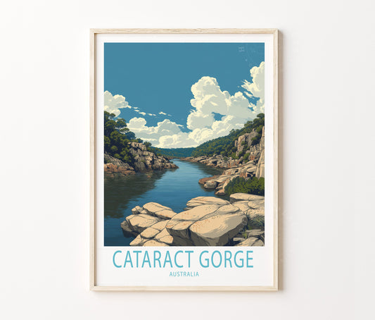 Cataract Gorge Travel Poster – Australia Wall Art Print