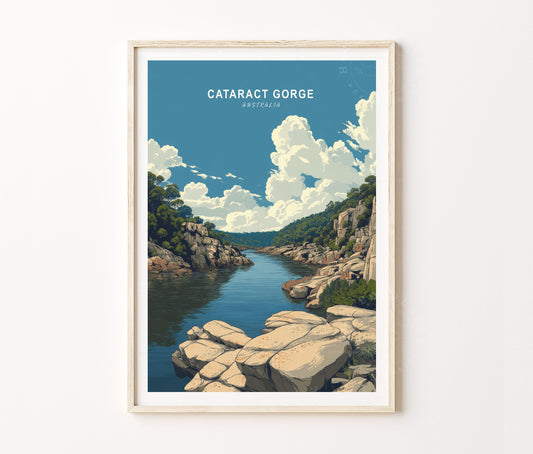 Cataract Gorge Travel Poster – Australia Wall Art Print