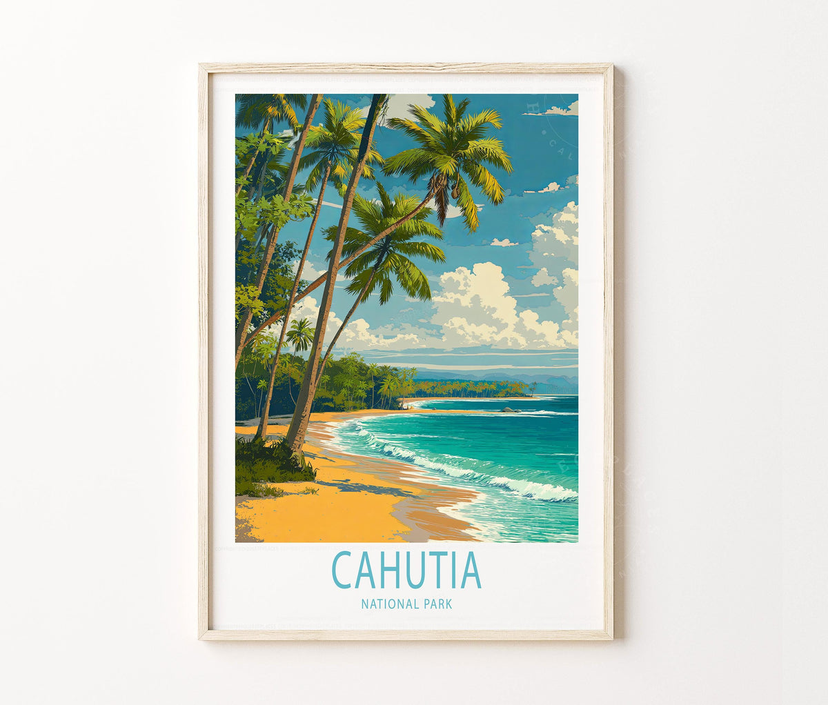 Cahutia National Park Travel Poster Wall Art Print