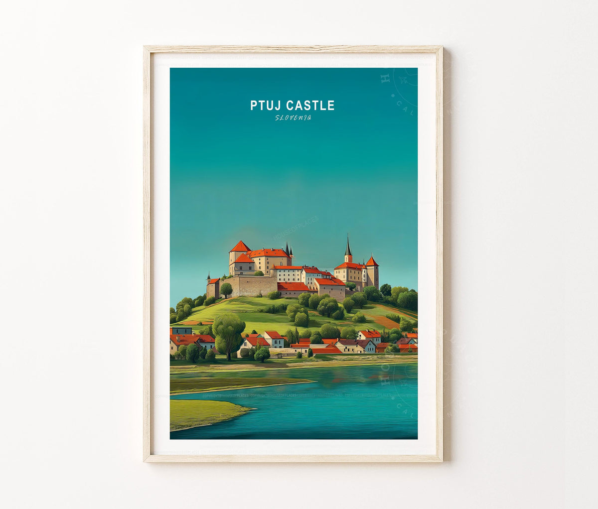 Ptuj Castle Travel Poster – Slovenia Wall Art Print