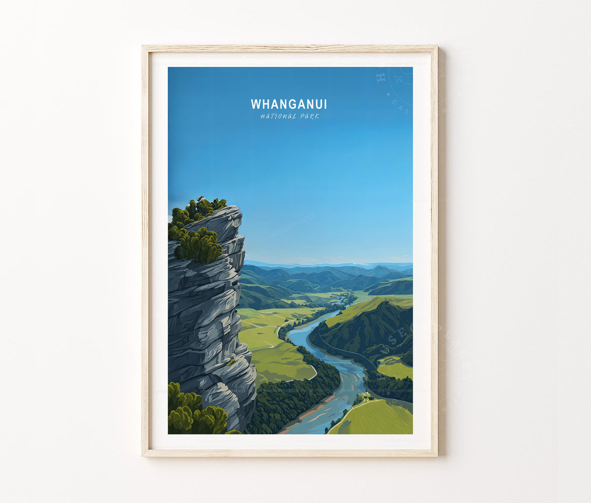 Whanganui National Park Travel Poster Wall Art Print