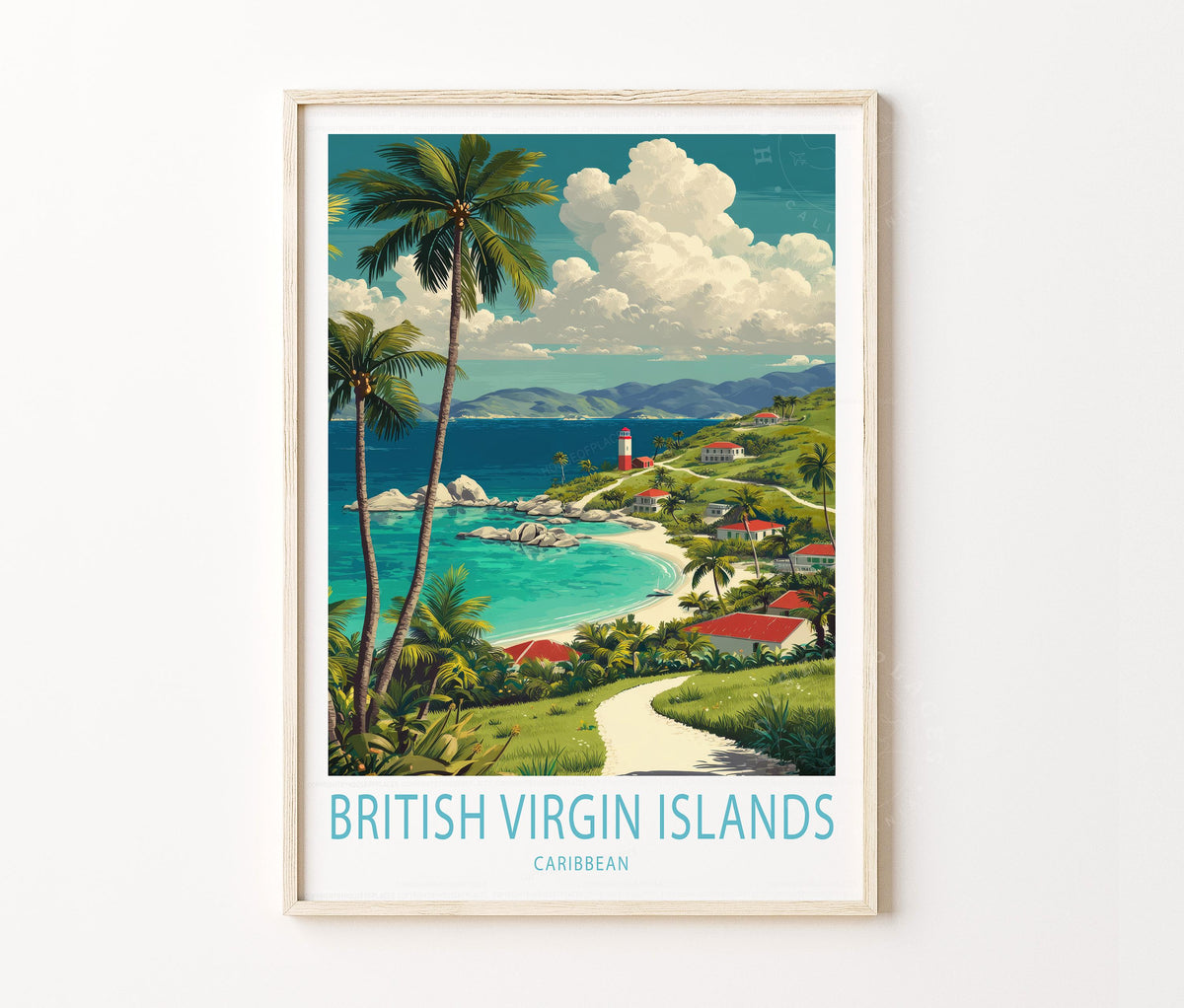 British Virgin Islands Travel Poster – North America Wall Art Print