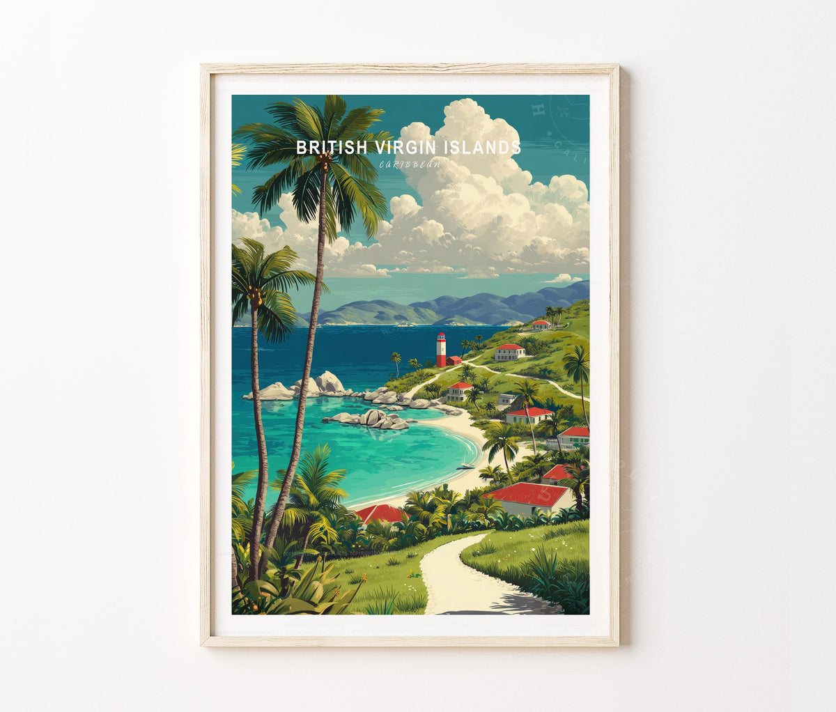 British Virgin Caribbean Travel Poster – British Virgin Islands Wall Art Print