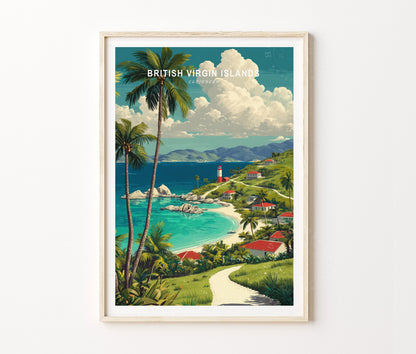 British Virgin Caribbean Travel Poster – British Virgin Islands Wall Art Print
