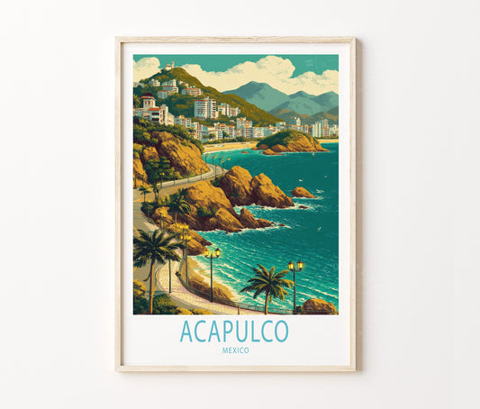Acapulco Travel Poster – Mexico Wall Art Print