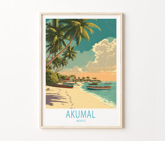 Akumal Travel Poster – Mexico Wall Art Print