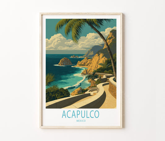 Acapulco Travel Poster – Mexico Wall Art Print