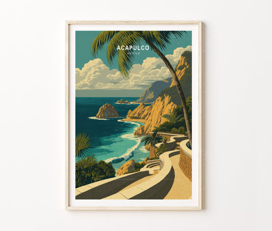 Acapulco Travel Poster – Mexico Wall Art Print