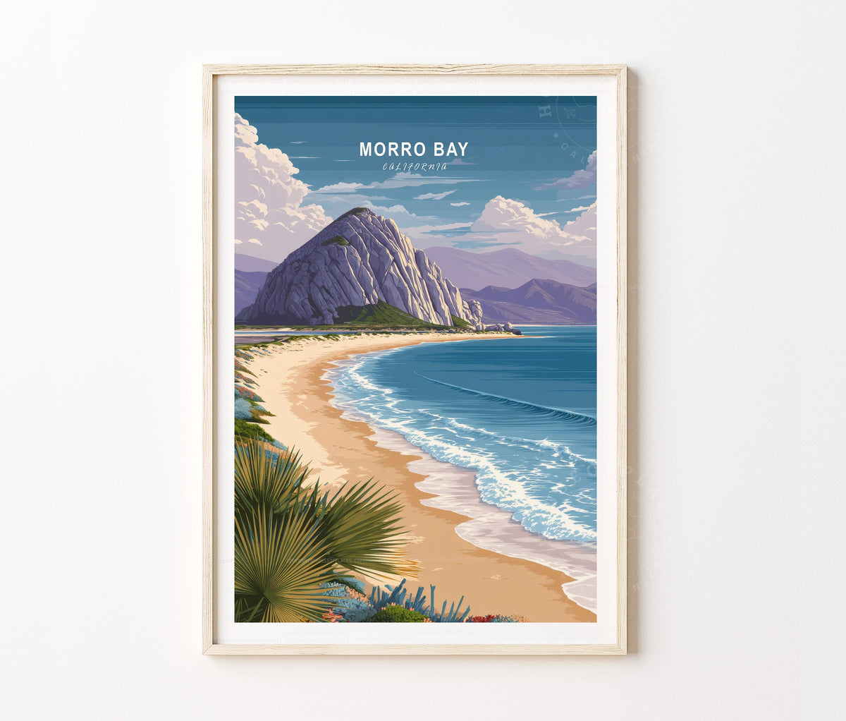 Morro Bay Travel Poster – California Wall Art Print