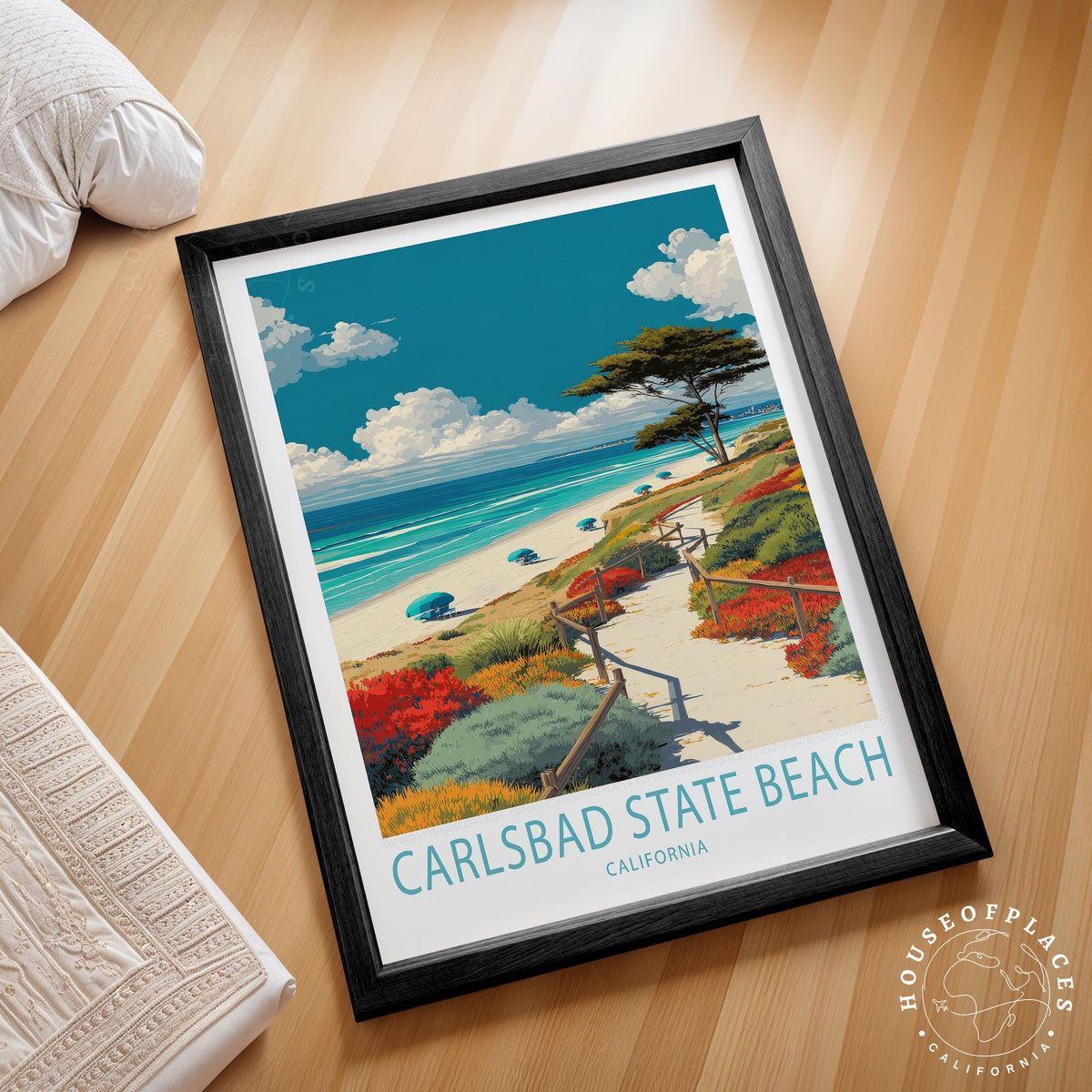 Carlsbad State Beach travel poster – view 2