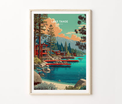 Lake Travel Poster – Nevada Wall Art Print