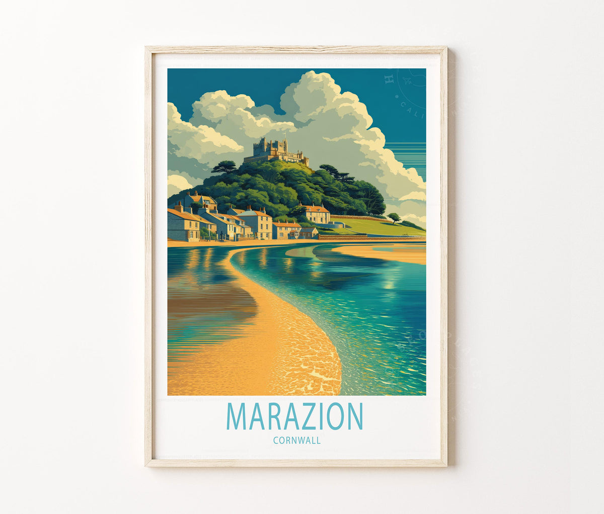 Marazion Travel Poster – United Kingdom Wall Art Print
