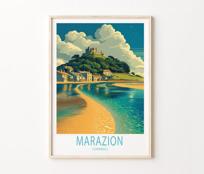 Marazion Travel Poster – United Kingdom Wall Art Print