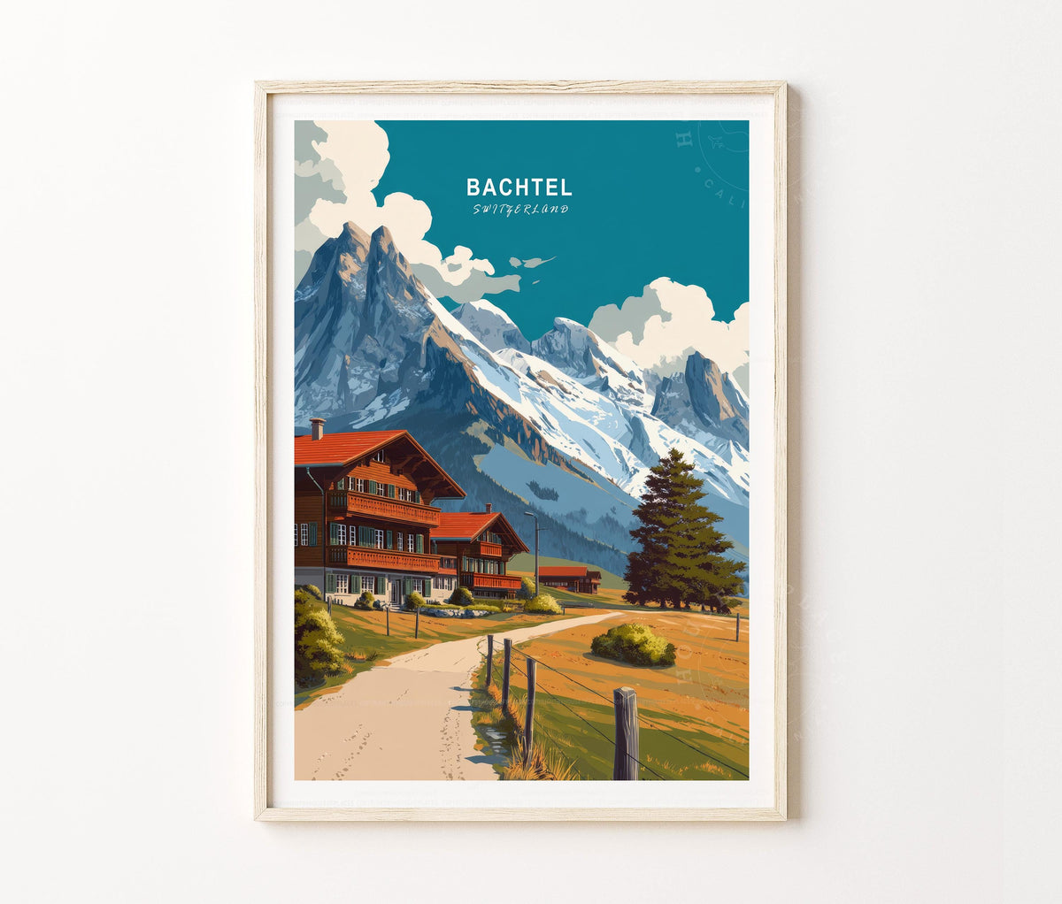 Bachtel Travel Poster – Switzerland Wall Art Print