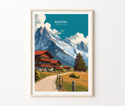 Bachtel Travel Poster – Switzerland Wall Art Print