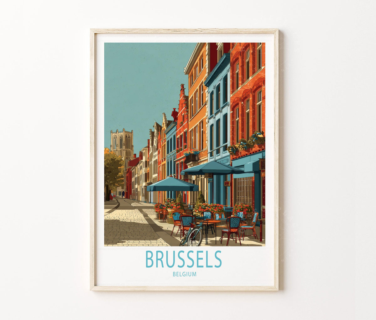 Brussels Travel Poster – Belgium Wall Art Print
